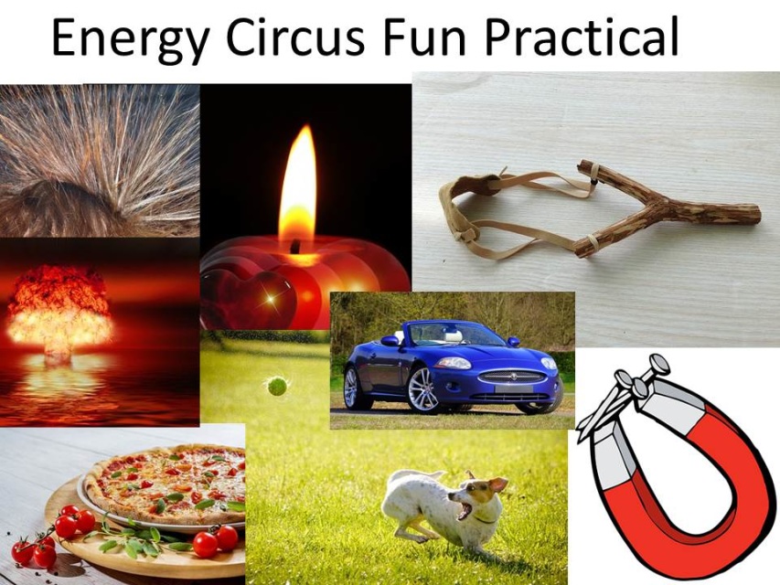 Energy circus practical experiment / activity.